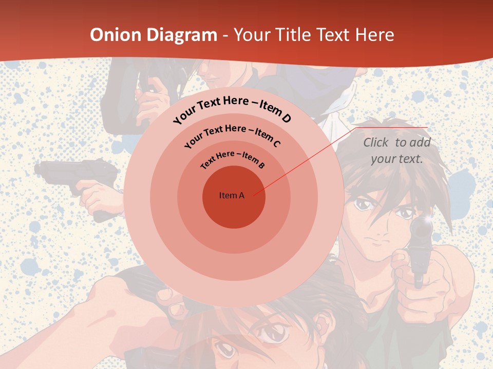 A Group Of People Holding Guns In Front Of A Red Background PowerPoint Template