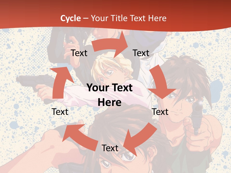 A Group Of People Holding Guns In Front Of A Red Background PowerPoint Template