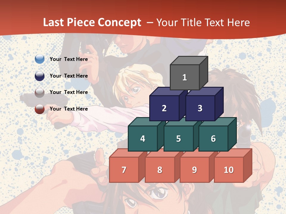 A Group Of People Holding Guns In Front Of A Red Background PowerPoint Template