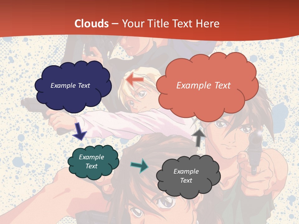 A Group Of People Holding Guns In Front Of A Red Background PowerPoint Template