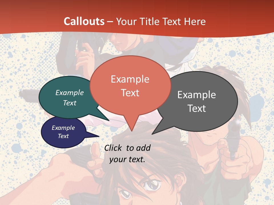 A Group Of People Holding Guns In Front Of A Red Background PowerPoint Template