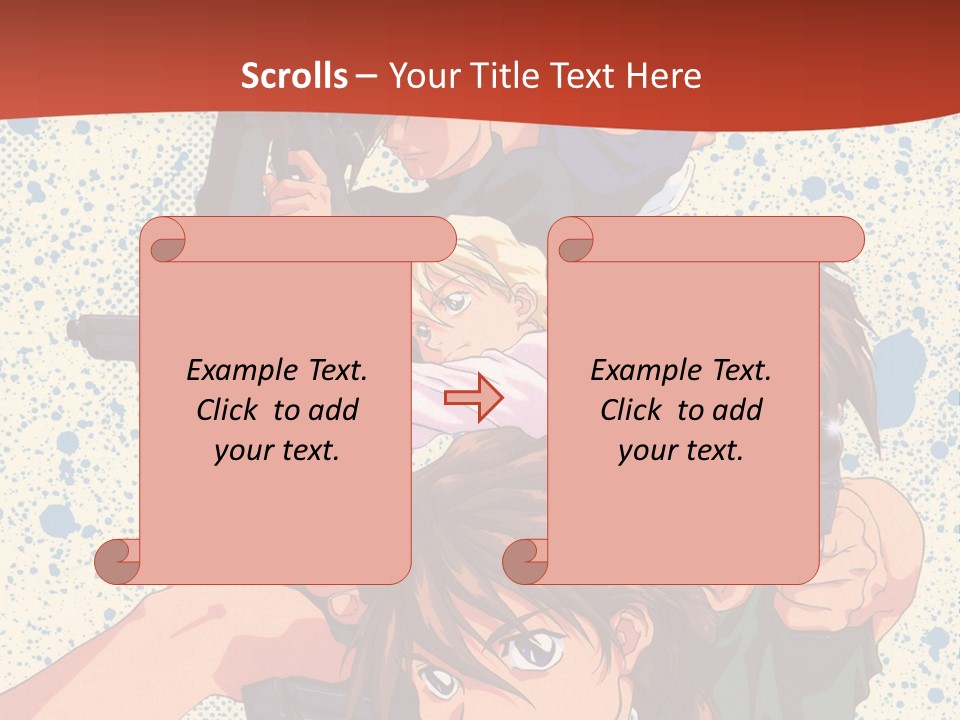 A Group Of People Holding Guns In Front Of A Red Background PowerPoint Template