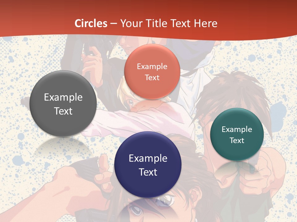 A Group Of People Holding Guns In Front Of A Red Background PowerPoint Template