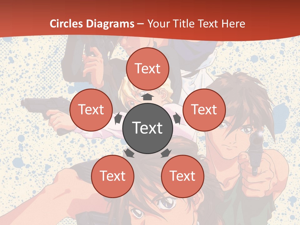 A Group Of People Holding Guns In Front Of A Red Background PowerPoint Template