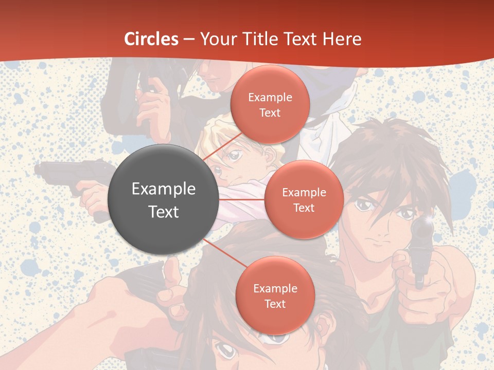 A Group Of People Holding Guns In Front Of A Red Background PowerPoint Template