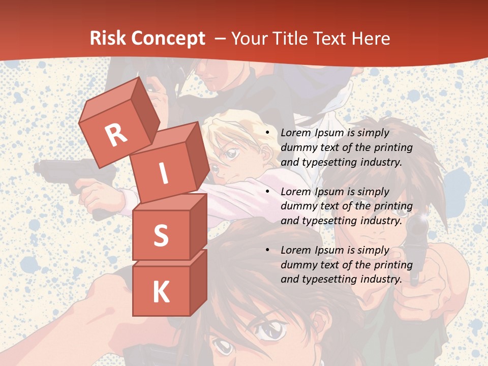 A Group Of People Holding Guns In Front Of A Red Background PowerPoint Template