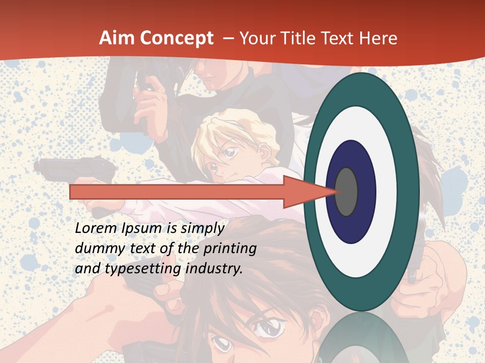 A Group Of People Holding Guns In Front Of A Red Background PowerPoint Template