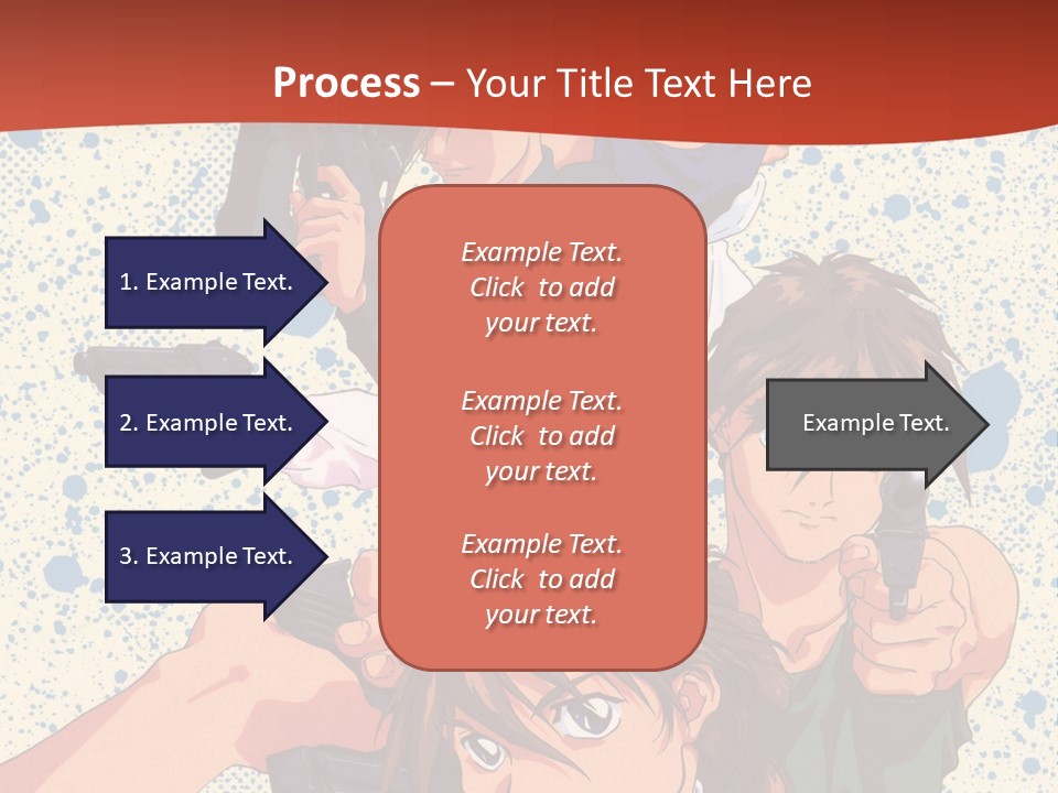A Group Of People Holding Guns In Front Of A Red Background PowerPoint Template