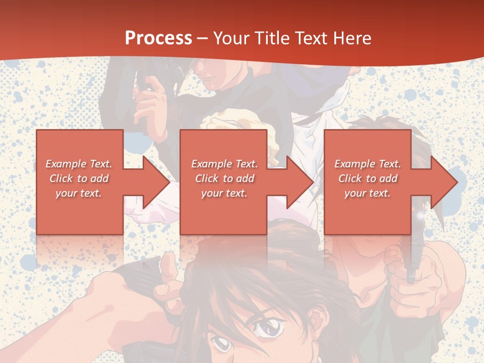 A Group Of People Holding Guns In Front Of A Red Background PowerPoint Template