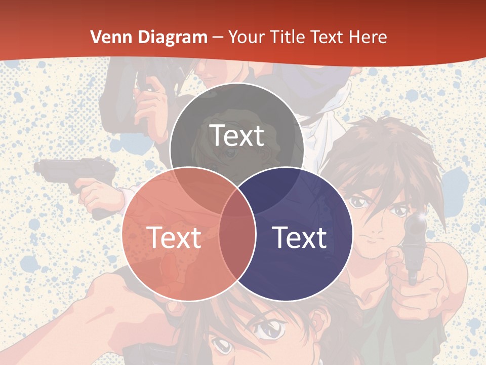 A Group Of People Holding Guns In Front Of A Red Background PowerPoint Template