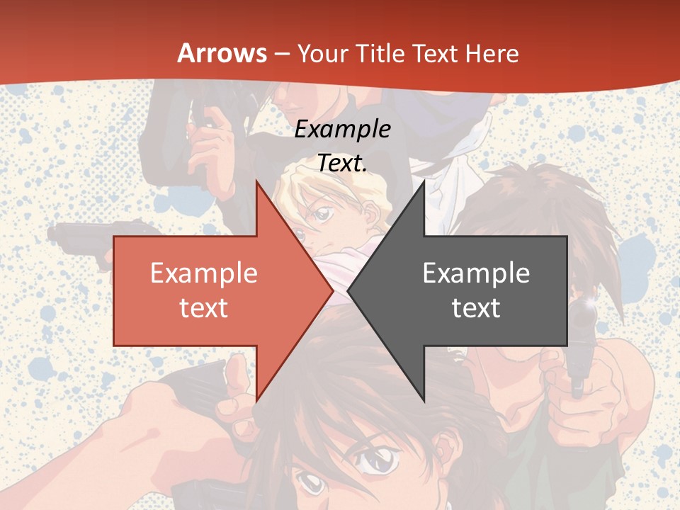 A Group Of People Holding Guns In Front Of A Red Background PowerPoint Template