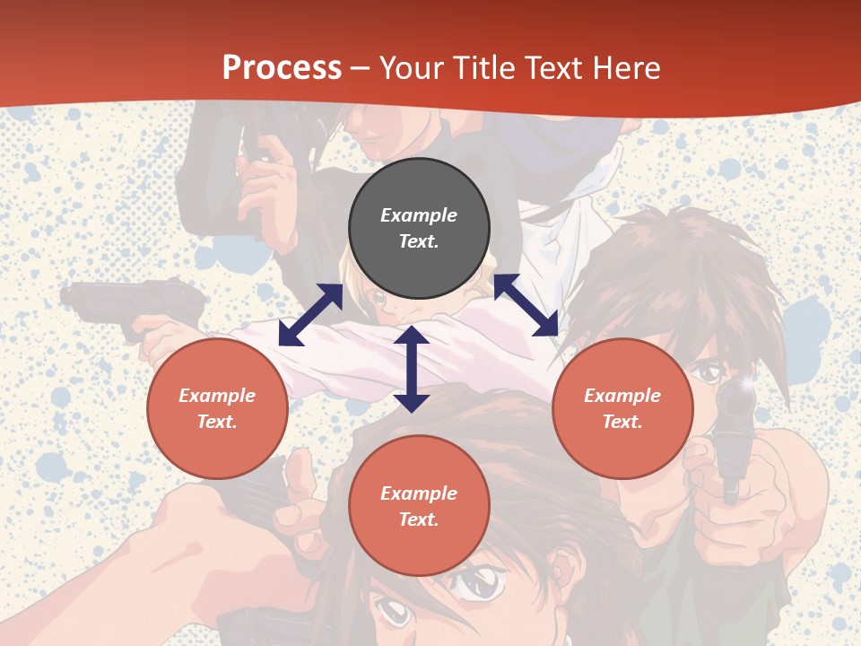 A Group Of People Holding Guns In Front Of A Red Background PowerPoint Template