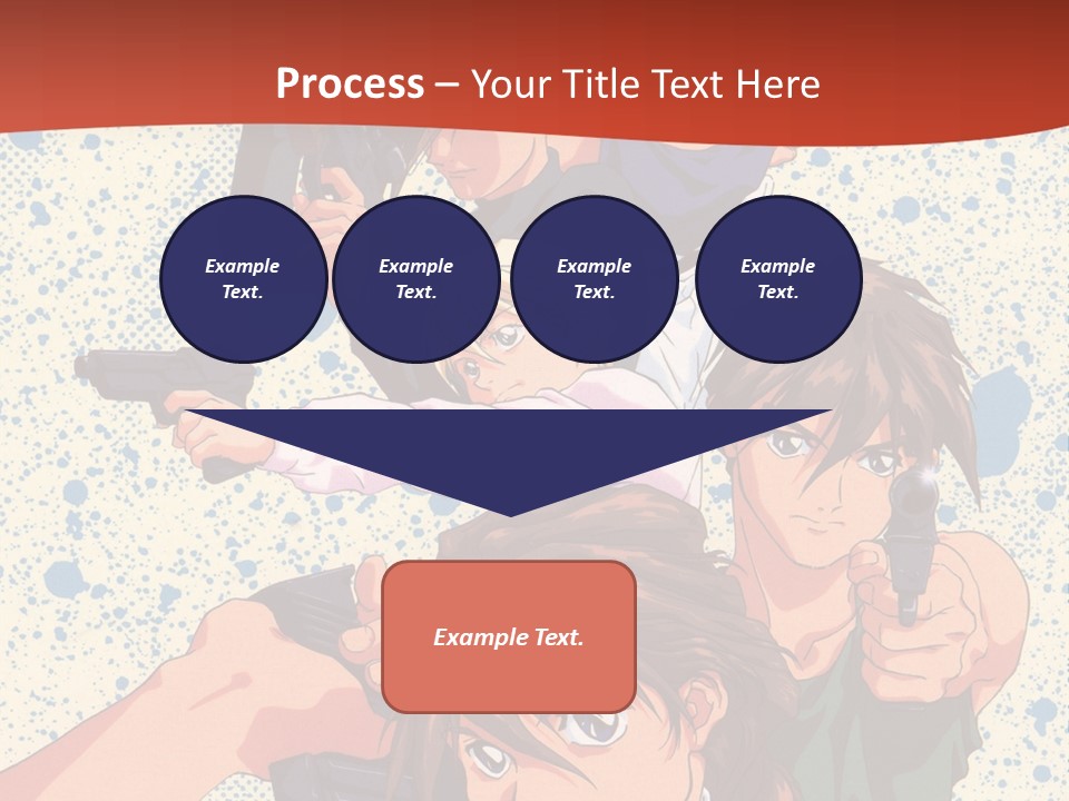 A Group Of People Holding Guns In Front Of A Red Background PowerPoint Template