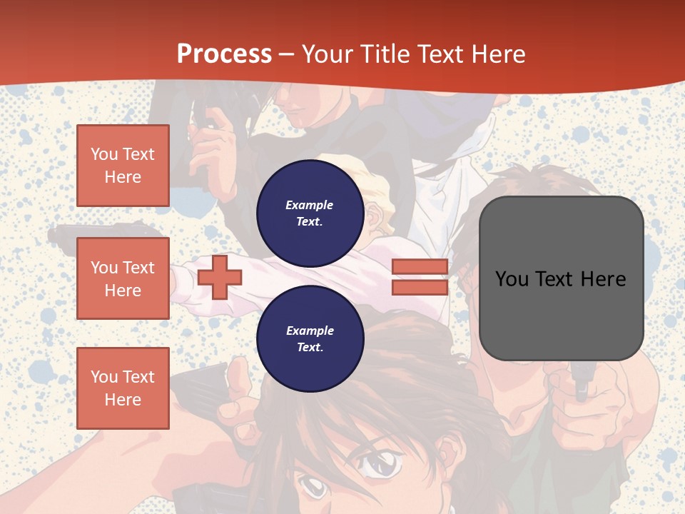A Group Of People Holding Guns In Front Of A Red Background PowerPoint Template