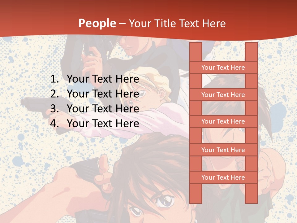 A Group Of People Holding Guns In Front Of A Red Background PowerPoint Template