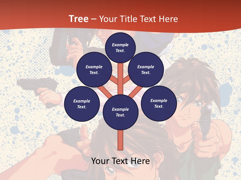 A Group Of People Holding Guns In Front Of A Red Background PowerPoint Template