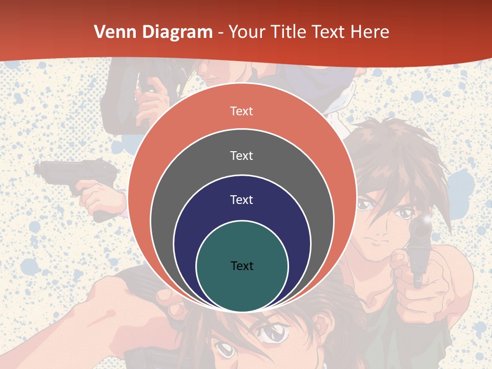 A Group Of People Holding Guns In Front Of A Red Background PowerPoint Template