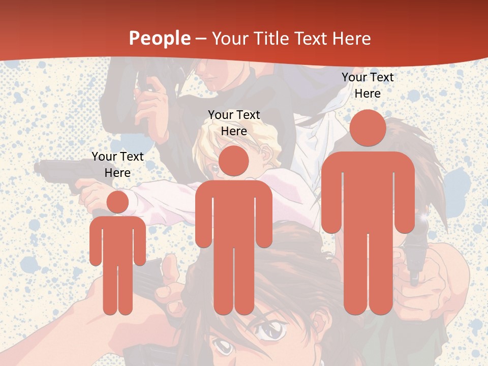 A Group Of People Holding Guns In Front Of A Red Background PowerPoint Template