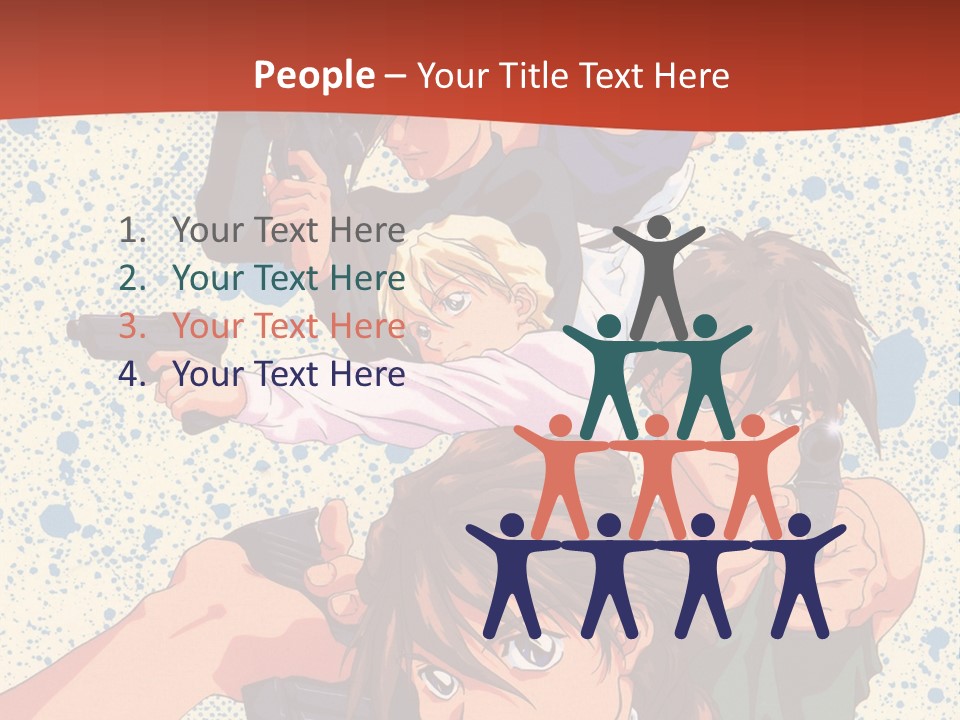 A Group Of People Holding Guns In Front Of A Red Background PowerPoint Template