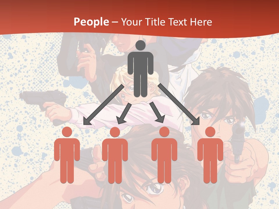A Group Of People Holding Guns In Front Of A Red Background PowerPoint Template