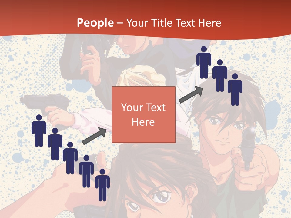 A Group Of People Holding Guns In Front Of A Red Background PowerPoint Template