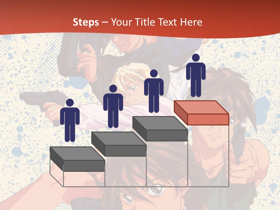 A Group Of People Holding Guns In Front Of A Red Background PowerPoint Template