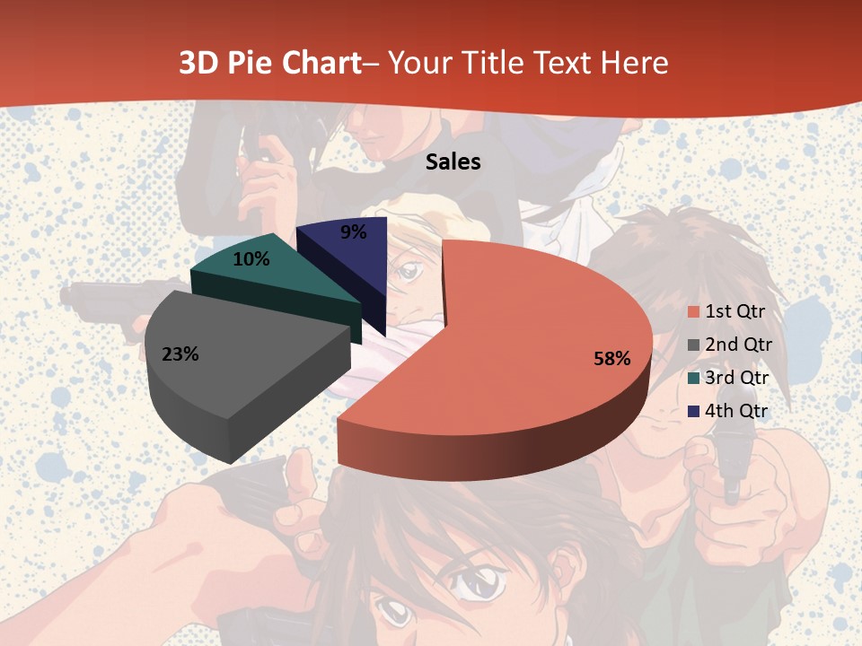 A Group Of People Holding Guns In Front Of A Red Background PowerPoint Template