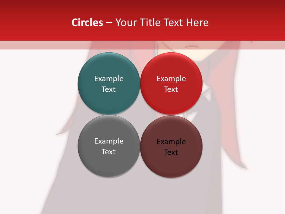 A Woman With Red Hair Is Standing In Front Of A Red And White Wall PowerPoint Template