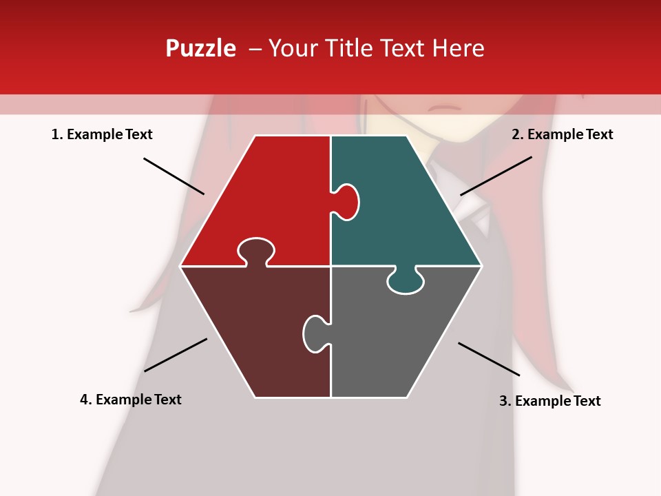 A Woman With Red Hair Is Standing In Front Of A Red And White Wall PowerPoint Template