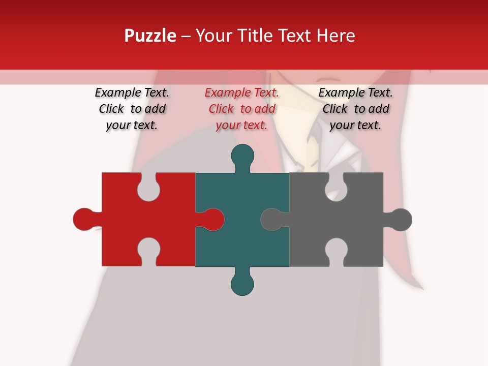 A Woman With Red Hair Is Standing In Front Of A Red And White Wall PowerPoint Template