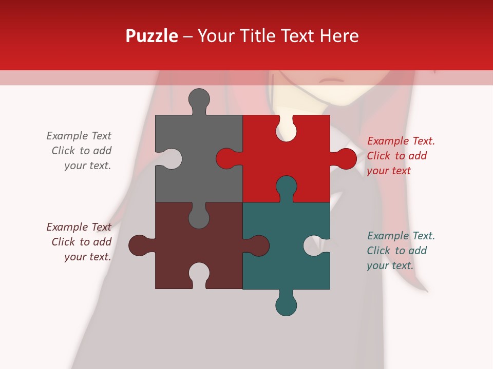 A Woman With Red Hair Is Standing In Front Of A Red And White Wall PowerPoint Template