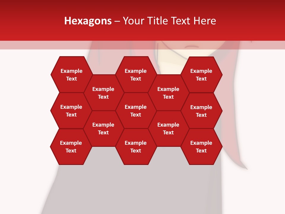 A Woman With Red Hair Is Standing In Front Of A Red And White Wall PowerPoint Template