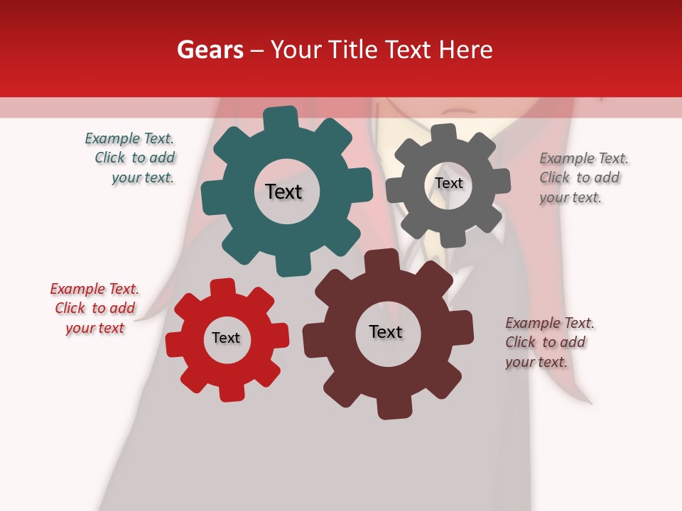 A Woman With Red Hair Is Standing In Front Of A Red And White Wall PowerPoint Template