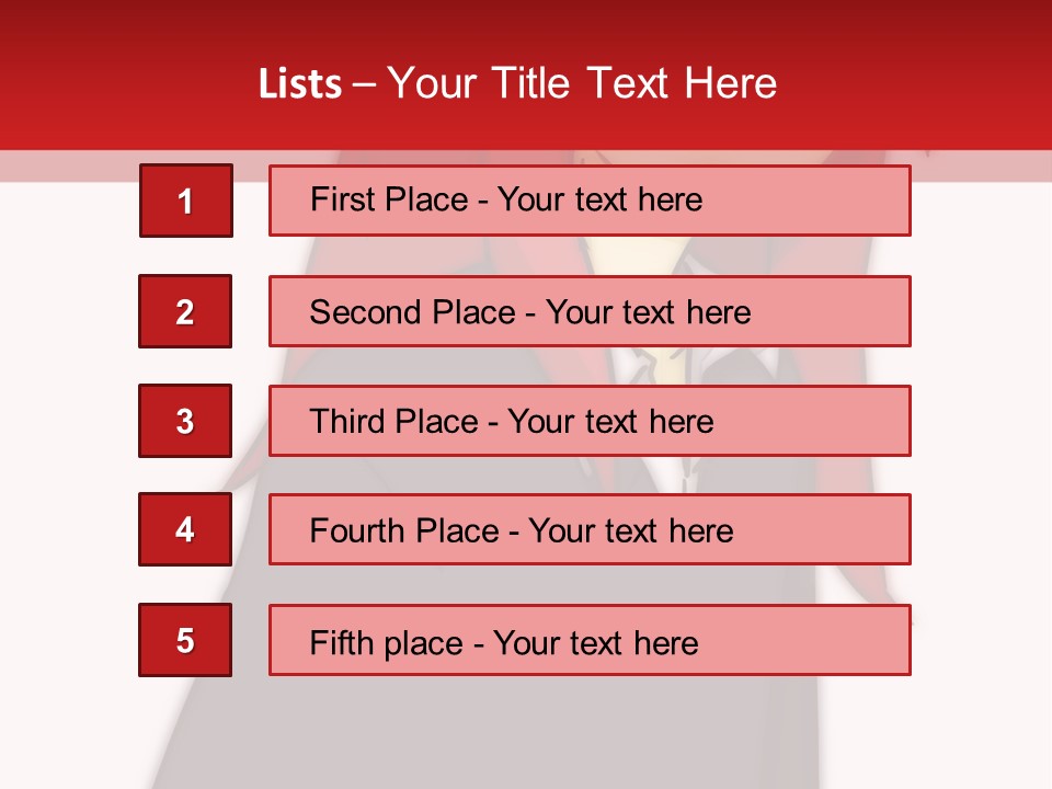 A Woman With Red Hair Is Standing In Front Of A Red And White Wall PowerPoint Template