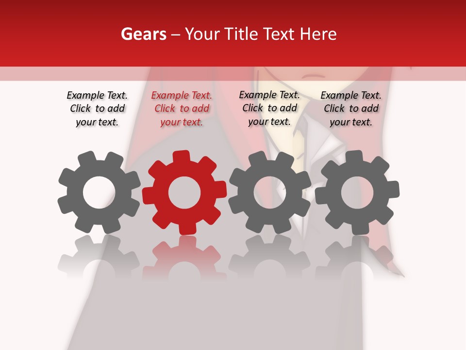 A Woman With Red Hair Is Standing In Front Of A Red And White Wall PowerPoint Template