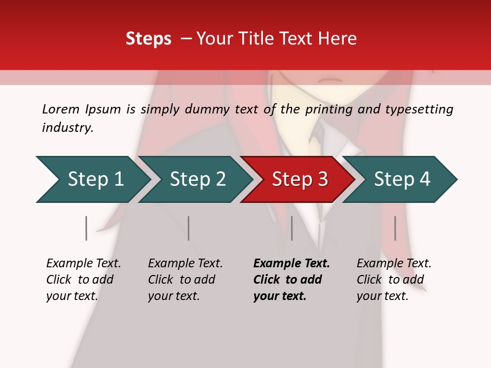 A Woman With Red Hair Is Standing In Front Of A Red And White Wall PowerPoint Template