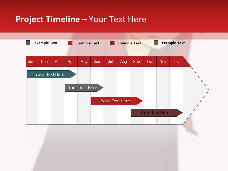 A Woman With Red Hair Is Standing In Front Of A Red And White Wall PowerPoint Template