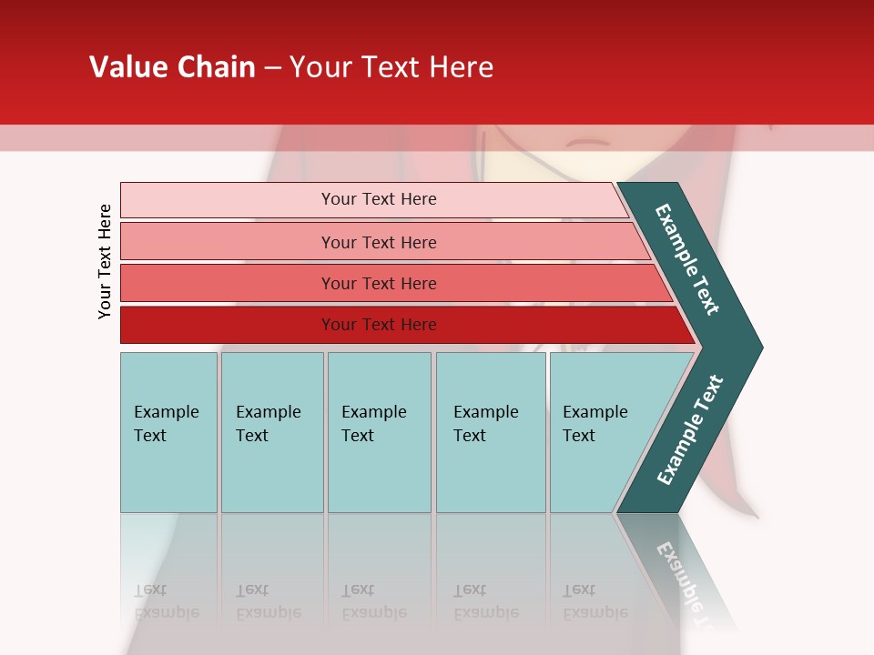 A Woman With Red Hair Is Standing In Front Of A Red And White Wall PowerPoint Template