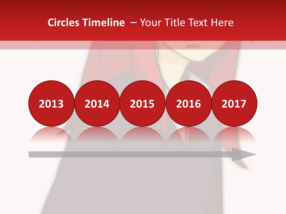 A Woman With Red Hair Is Standing In Front Of A Red And White Wall PowerPoint Template