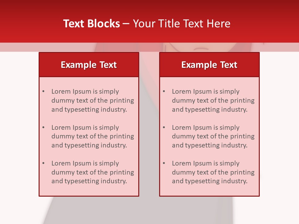 A Woman With Red Hair Is Standing In Front Of A Red And White Wall PowerPoint Template