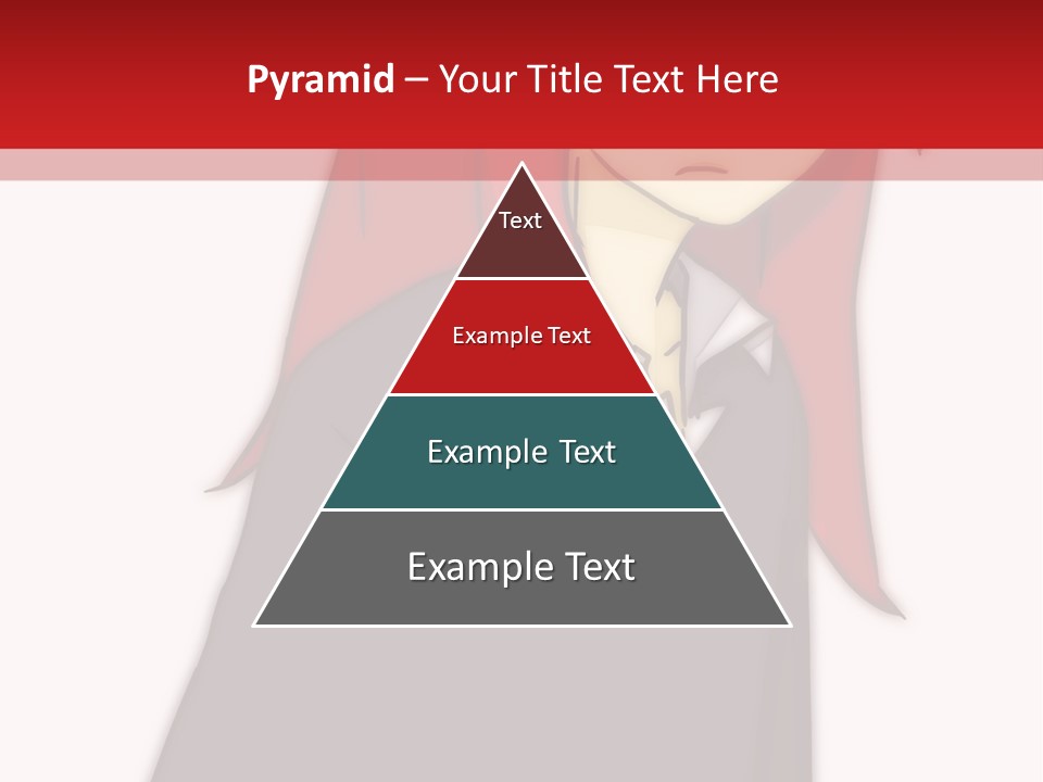 A Woman With Red Hair Is Standing In Front Of A Red And White Wall PowerPoint Template