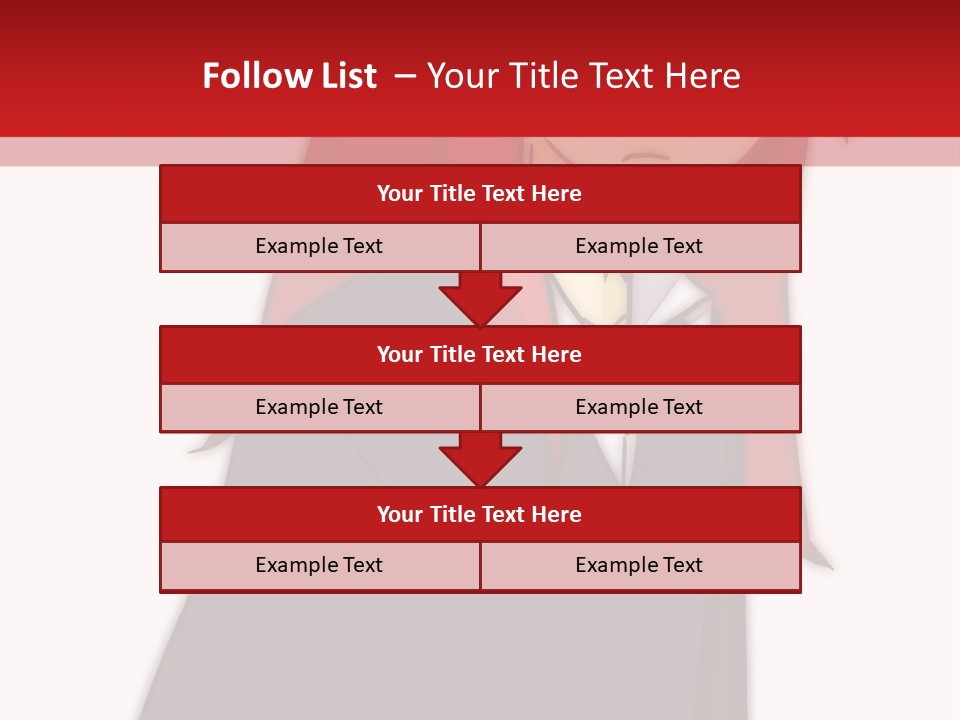 A Woman With Red Hair Is Standing In Front Of A Red And White Wall PowerPoint Template