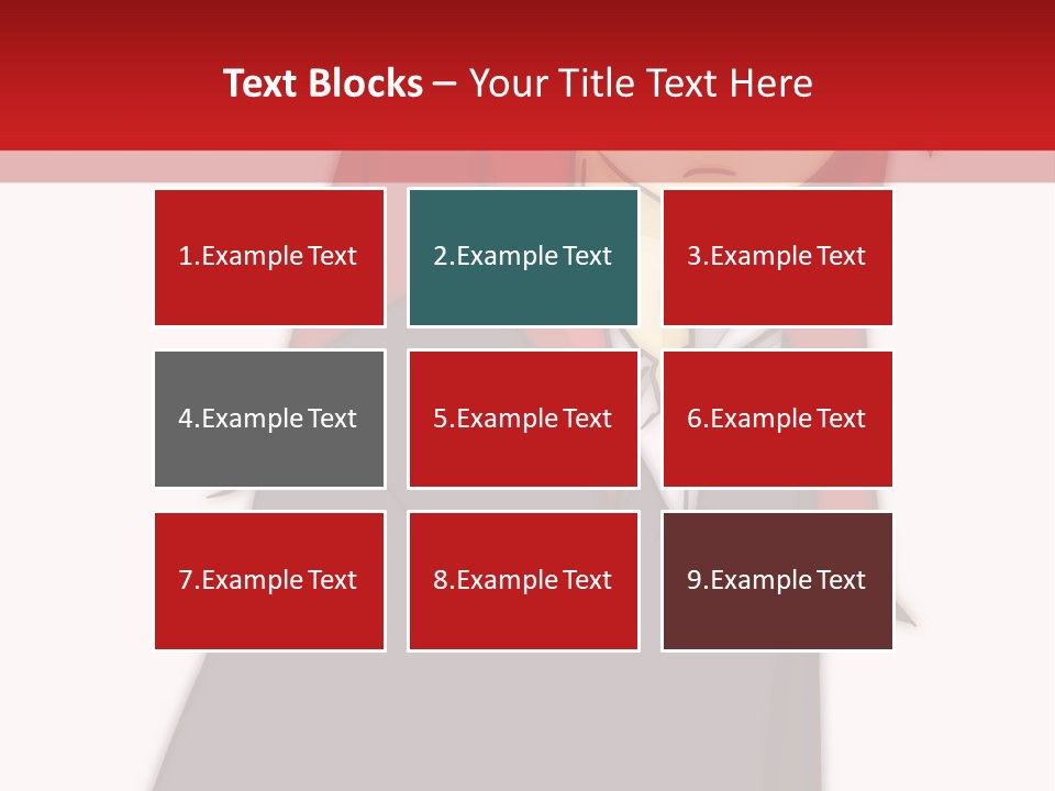 A Woman With Red Hair Is Standing In Front Of A Red And White Wall PowerPoint Template