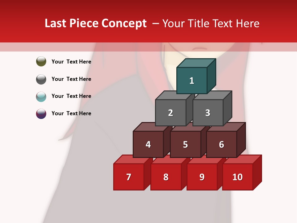 A Woman With Red Hair Is Standing In Front Of A Red And White Wall PowerPoint Template