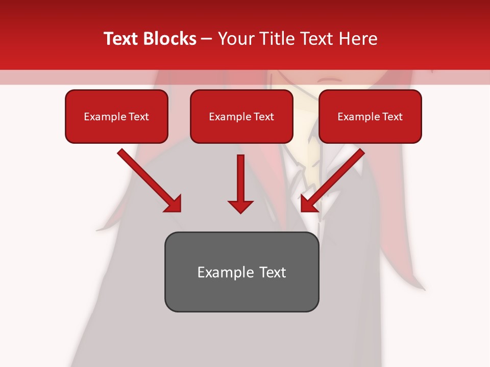 A Woman With Red Hair Is Standing In Front Of A Red And White Wall PowerPoint Template