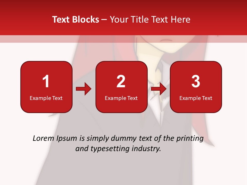 A Woman With Red Hair Is Standing In Front Of A Red And White Wall PowerPoint Template