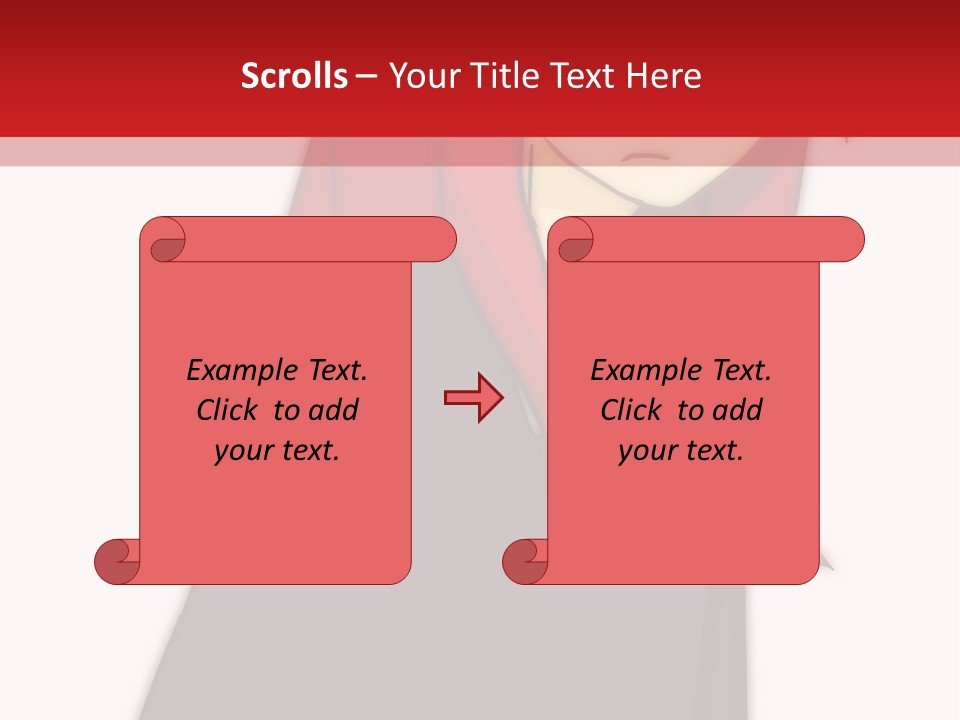 A Woman With Red Hair Is Standing In Front Of A Red And White Wall PowerPoint Template