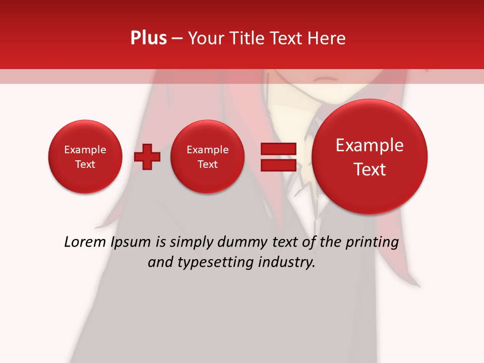 A Woman With Red Hair Is Standing In Front Of A Red And White Wall PowerPoint Template