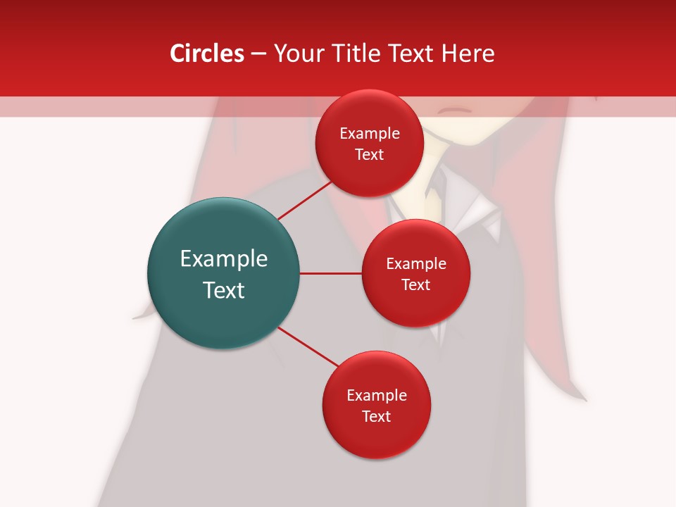 A Woman With Red Hair Is Standing In Front Of A Red And White Wall PowerPoint Template