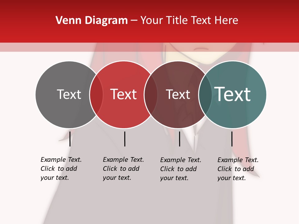 A Woman With Red Hair Is Standing In Front Of A Red And White Wall PowerPoint Template